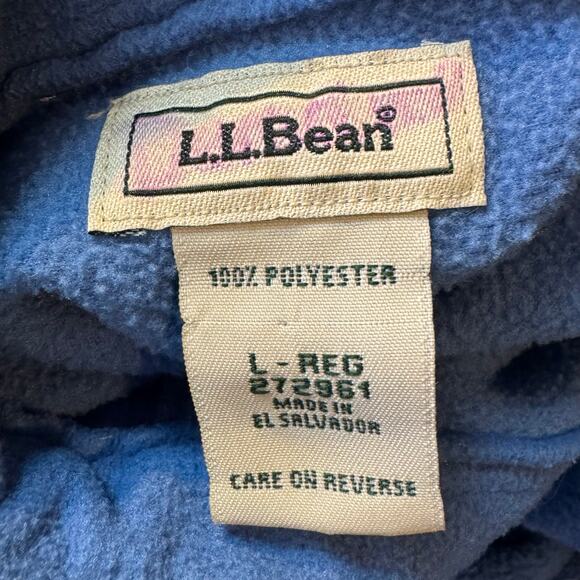 L.L. Bean Size Large Blue Fleece Long Sleeve Button Up Shirt - Picture 5 of 5